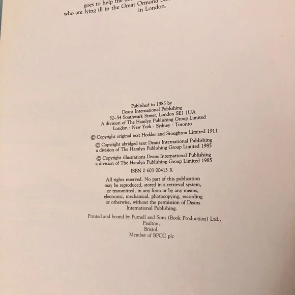 Vtg 1985  Peter Pan J M Barrie Dean Hardcover Book Neil Grant - Picture 10 of 16